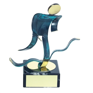 	Duathlon Blue Figure Handmade Metal Trophy - 600 DU