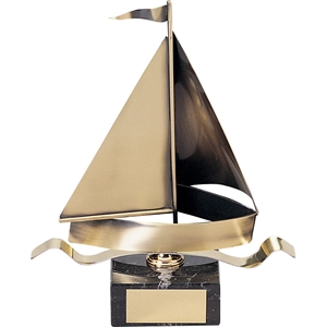 	Gold Yacht Handmade Metal Trophy - 773