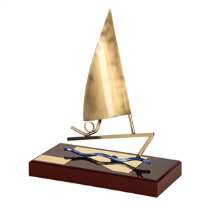 Golden Sail Handmade Metal Trophy - 806