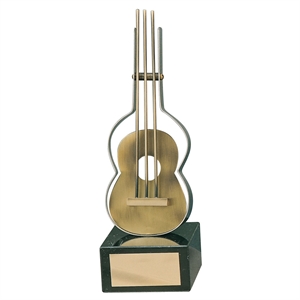 Guitar Silhouette Handmade Metal Trophy - 957
