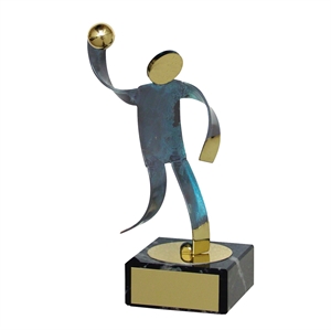 Handball Blue Figure Handmade Metal Trophy - 600 BN