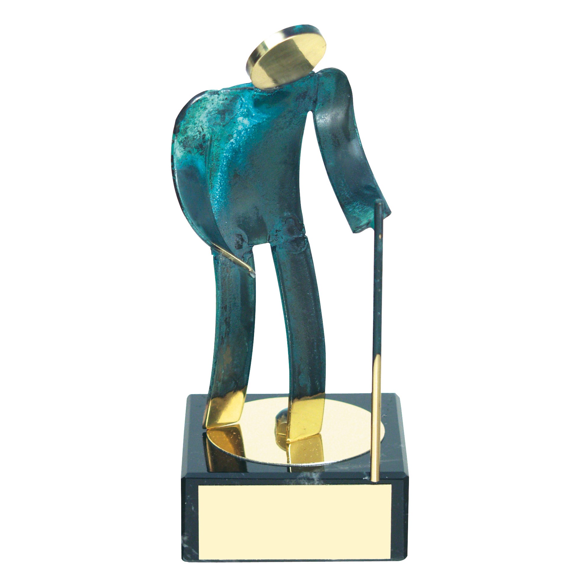 Hiking Blue Figure Handmade Metal Trophy - 600 EX