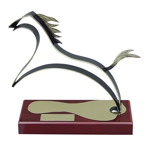 	Jumping Horse Equestrian Handmade Metal Trophy - 665