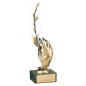 Olive Branch Handmade Metal Trophy - 952