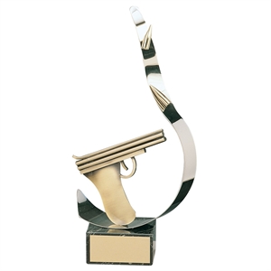 Pistol and Silver Bullets Handmade Metal Trophy - 243