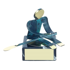 Rowing Blue Figure Handmade Metal Trophy - 600 RE