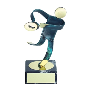 Rugby Blue Figure Handmade Metal Trophy - 600 RU