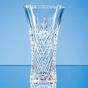 Lead Crystal Panelled Flared Vase - JR18