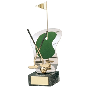 Silver Golf Handmade Metal Trophy - 230