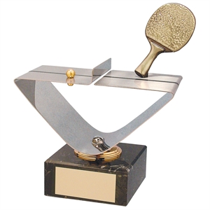 Silver Table Tennis Handmade Metal Trophy - 340