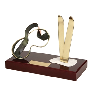 Skis and Goggles Handmade Metal Trophy - 788