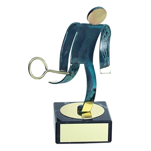 Squash Blue Figure Handmade Metal Trophy - 600 SQ