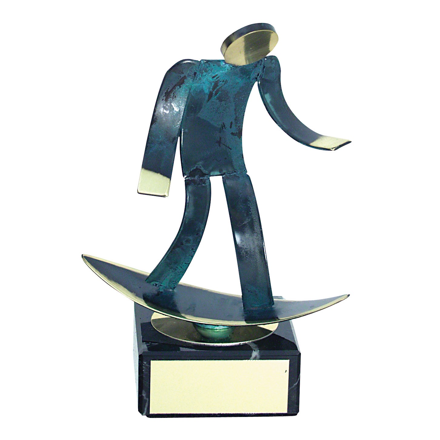 Surfing Blue Figure Handmade Metal Trophy - 600 SF