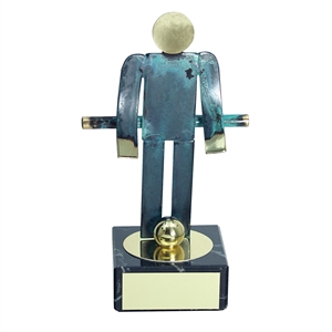 Table Football Blue Figure Handmade Metal Trophy - 600 FN