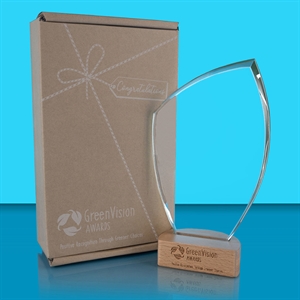 GreenVision Ellery Jade Sloped Glass Award - AFG017 free gift box