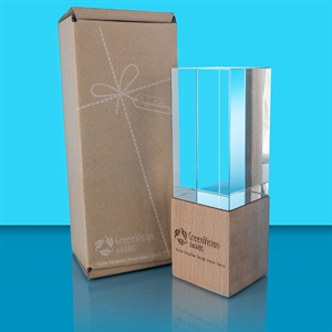 GreenVision Linnea Column Clear Glass Award - AFG019 with free eco friendly presentation box