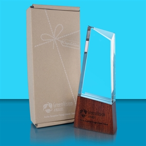 GreenVision Waverly Obelisk Clear Crystal Award - AFG021 with eco friendly presentation box