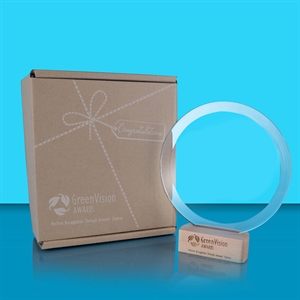 GreenVision Orian Jade Circle Glass Award - AFG018 with free eco friendly presentation box