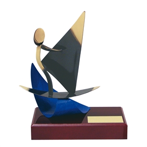 Windsurfing figure Handmade Metal Trophy - 300 WI
