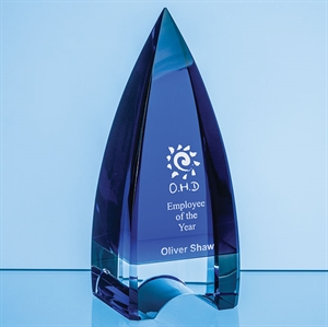 Cobalt Blue & Clear Optical Crystal Pinnacle Award - FC206/ FC207