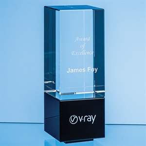 Onyx Black Optical Crystal Berkley Column Award - FC227