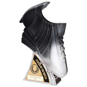 Power Boot Player of the Match Football Award Black & Silver - PV22184