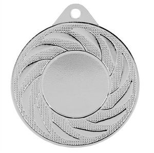 Silver Radial Medals with Ribbons & Logo Inserts (50mm) Minimum 100 - M9312.02/SET100 Silver