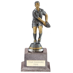 Cyclone Male Rugby Player Award Antique Silver Small - TR24553C