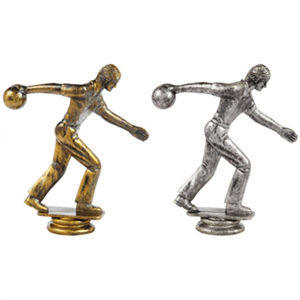 Antique Gold Male Ten Pin Bowling Trophy Figure Top - T.6094