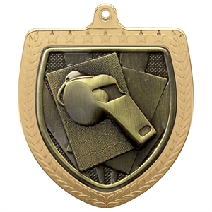 Cobra Referee Whistle Shield Medal (75mm) - MM24208G Gold
