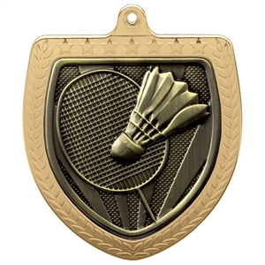 Cobra Badminton Shield Medal (75mm) - MM24221G Gold