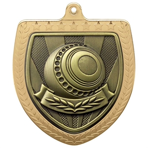 Cobra Lawn Bowls Shield Medal (75mm) - MM24203G Gold