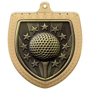 Cobra Golf Shield Medal (75mm) - MM24210G Gold