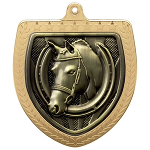 Cobra Equestrian Shield Medal (75mm) - MM24220G Gold