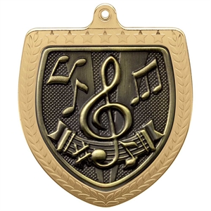 Cobra Music Shield Medal (75mm) - MM24214G Gold