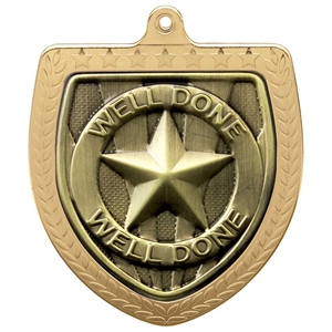 Cobra Well Done Shield Medal (75mm) - MM24257G Gold