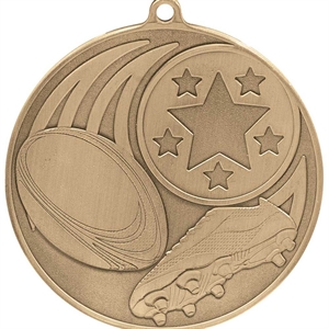 Iconic Rugby Medal (55mm) - MM24260G Antique Gold