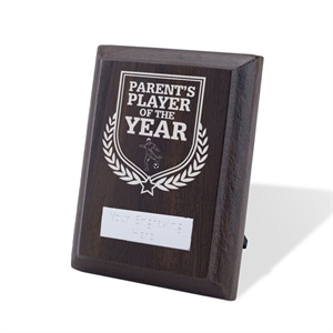 Britannia Football Parents Player of the Year Walnut Plaque - AFFWP6-FOOT18
