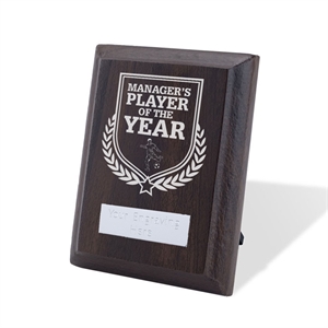 Britannia Football Managers Player of the Year Walnut Plaque - AFFWP6-FOOT19