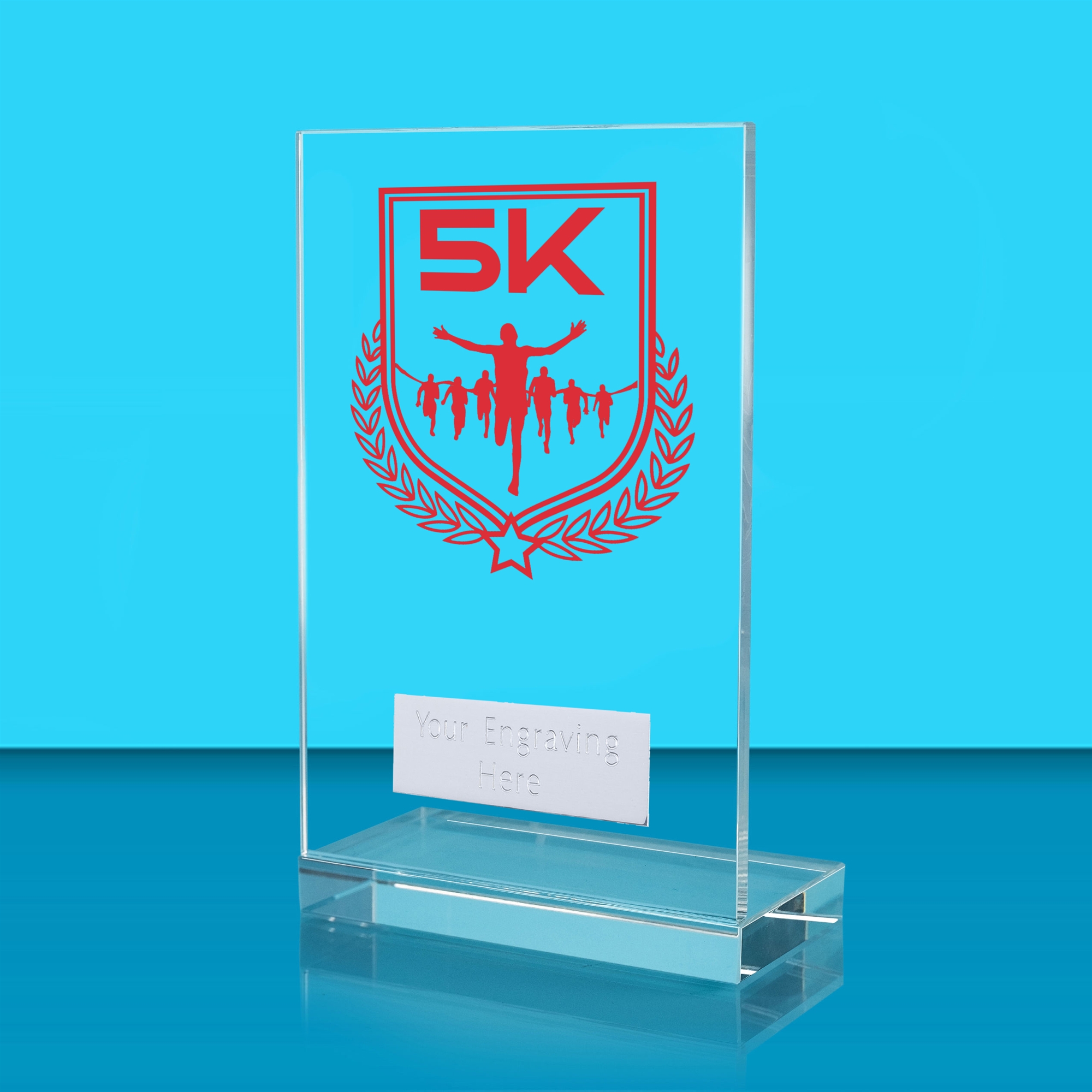 Achievement 5K Run Glass Award - AFG024-ATH11 | Impact Trophies